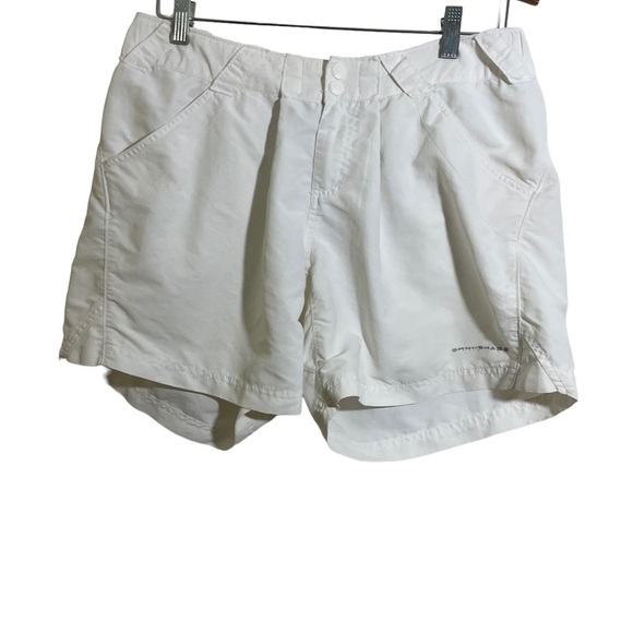 Columbia PFG women’s shorts white zipper front pockets fishing omnishade X-Large - Picture 2 of 11